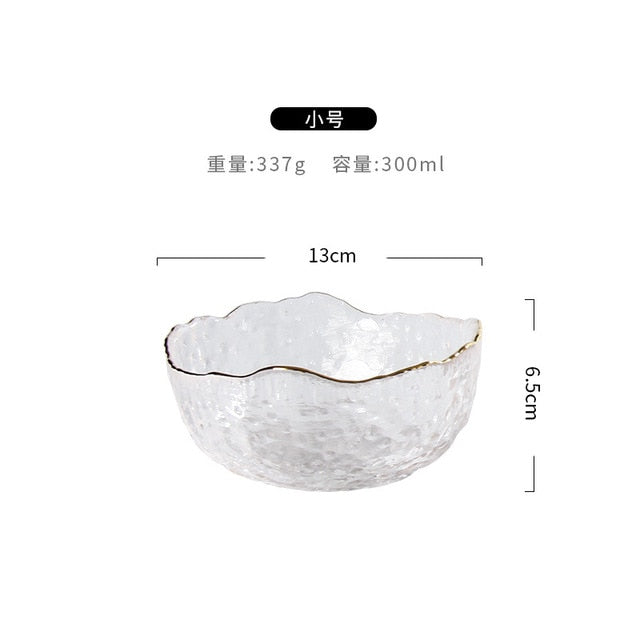 Group buy Phnom Penh salad bowl creative net red home living room transparent fruit plate set glass bowl dessert bowl ins