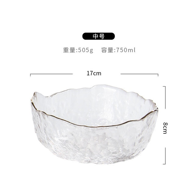 Group buy Phnom Penh salad bowl creative net red home living room transparent fruit plate set glass bowl dessert bowl ins