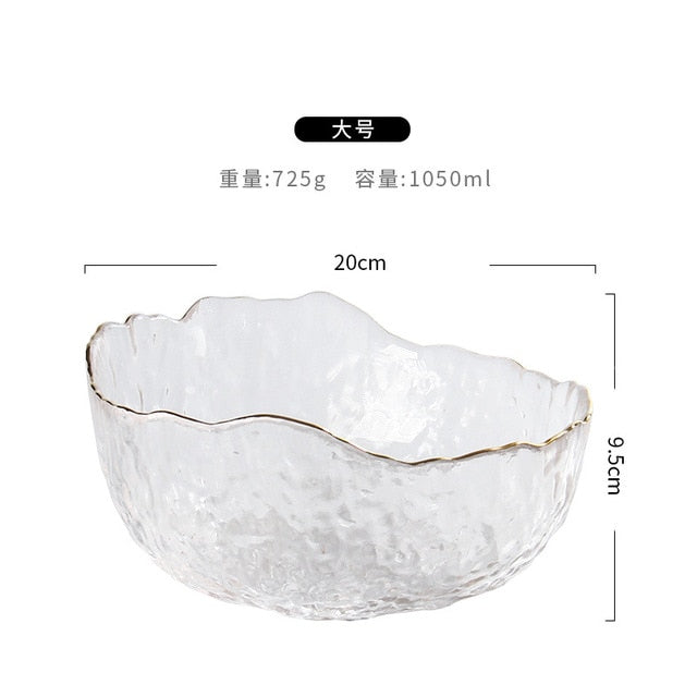 Group buy Phnom Penh salad bowl creative net red home living room transparent fruit plate set glass bowl dessert bowl ins