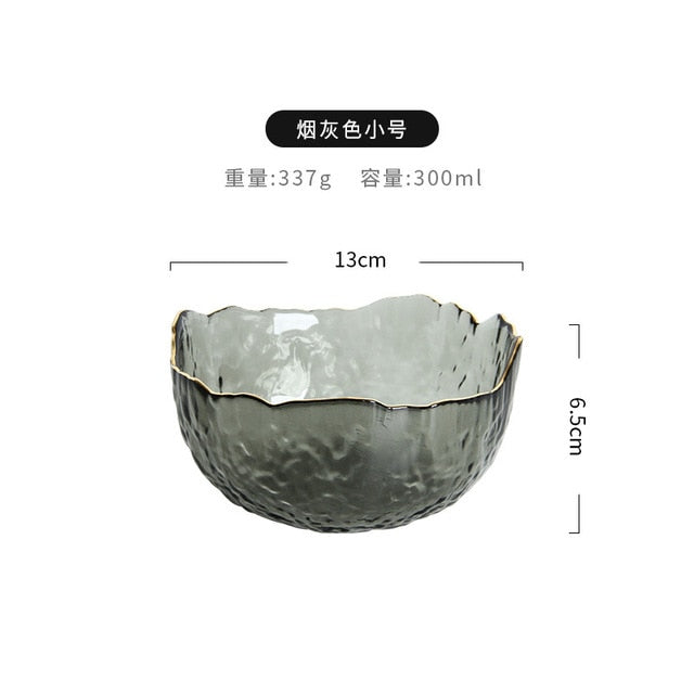 Group buy Phnom Penh salad bowl creative net red home living room transparent fruit plate set glass bowl dessert bowl ins