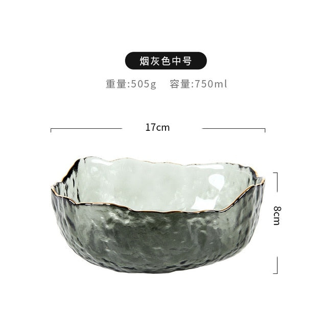 Group buy Phnom Penh salad bowl creative net red home living room transparent fruit plate set glass bowl dessert bowl ins