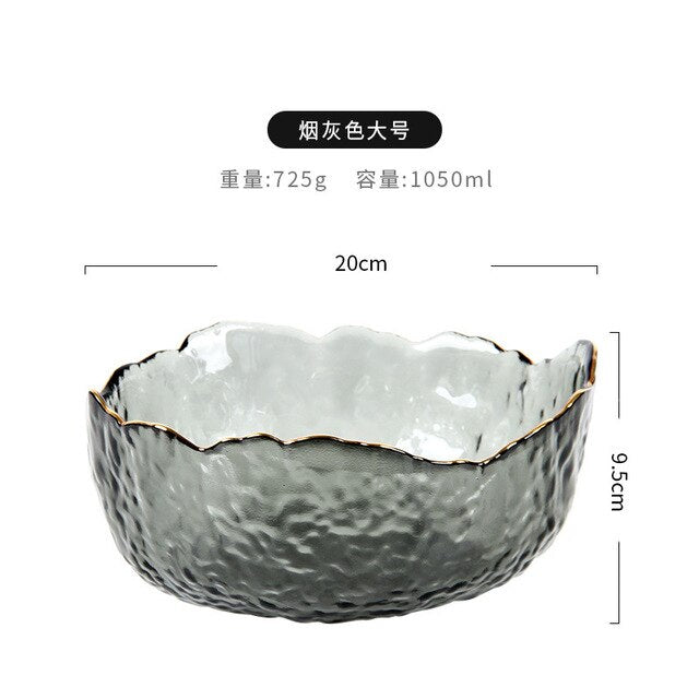 Group buy Phnom Penh salad bowl creative net red home living room transparent fruit plate set glass bowl dessert bowl ins