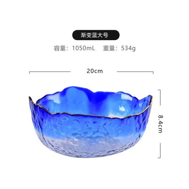 Group buy Phnom Penh salad bowl creative net red home living room transparent fruit plate set glass bowl dessert bowl ins
