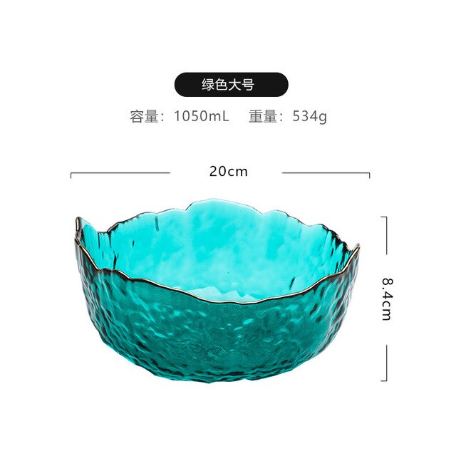 Group buy Phnom Penh salad bowl creative net red home living room transparent fruit plate set glass bowl dessert bowl ins