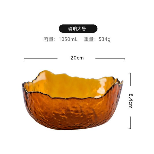 Group buy Phnom Penh salad bowl creative net red home living room transparent fruit plate set glass bowl dessert bowl ins