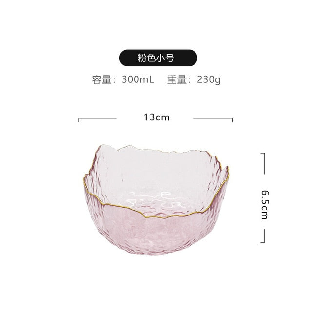 Group buy Phnom Penh salad bowl creative net red home living room transparent fruit plate set glass bowl dessert bowl ins