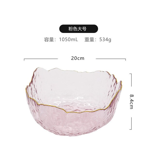 Group buy Phnom Penh salad bowl creative net red home living room transparent fruit plate set glass bowl dessert bowl ins
