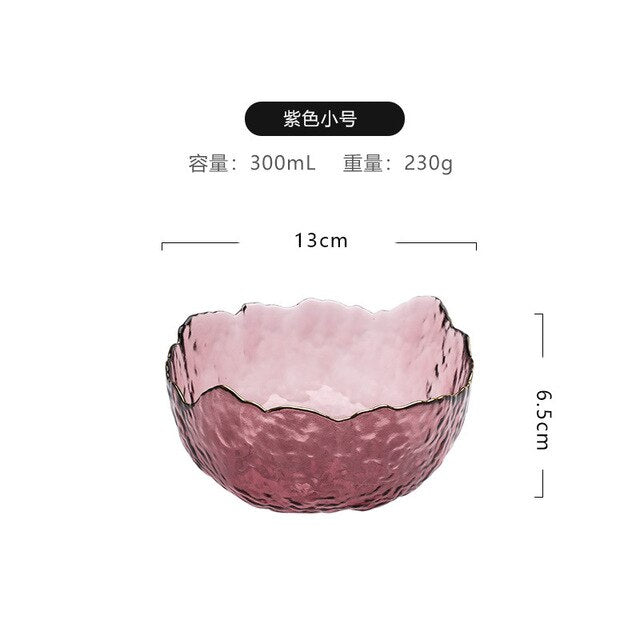 Group buy Phnom Penh salad bowl creative net red home living room transparent fruit plate set glass bowl dessert bowl ins