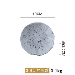 New Design Granite Pattern Ceramic Food Plate Dish Rice Salad Bowl Retro Porcelain Tray Household Tableware Dinner Plate Set