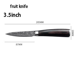 Japanese Damascus kitchen knives Laser Dapattern chef knife Sharp Santoku Cleaver Slicing Utility Knives tool EDC  3"inch  5"i