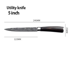 Japanese Damascus kitchen knives Laser Dapattern chef knife Sharp Santoku Cleaver Slicing Utility Knives tool EDC  3"inch  5"i