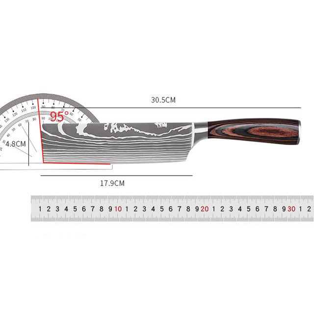 Japanese Damascus kitchen knives Laser Dapattern chef knife Sharp Santoku Cleaver Slicing Utility Knives tool EDC  3"inch  5"i