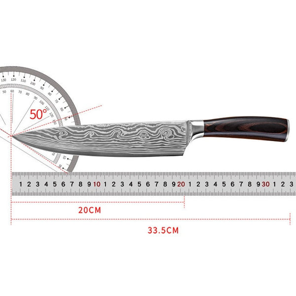 Japanese Damascus kitchen knives Laser Dapattern chef knife Sharp Santoku Cleaver Slicing Utility Knives tool EDC  3"inch  5"i