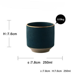 Ceramic Gold Inlay Plates Steak Food Dish Nordic Style Retro Tableware Bowl Ins Dinner Plate Cup High End Dinnerware Set