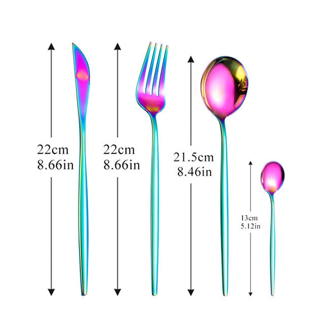 Dinnerware Gold Cutlery Set 304 Stainless Steel Luxury Flatware Home Silverware Fork Spoon Knife Kitchen Dinner Set Dropshipping