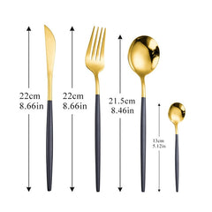 Dinnerware Gold Cutlery Set 304 Stainless Steel Luxury Flatware Home Silverware Fork Spoon Knife Kitchen Dinner Set Dropshipping