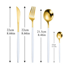 Dinnerware Gold Cutlery Set 304 Stainless Steel Luxury Flatware Home Silverware Fork Spoon Knife Kitchen Dinner Set Dropshipping