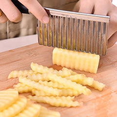 Stainless Steel Vegetable Fruit Wavy Cutter Potato Crinkle Cut Knife Cucumber Carrot Waves Cutting Slicer Kitchen Knives Tools
