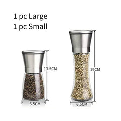 Pepper Grinder 2 in 1 Stainless Steel Manual Salt and Pepper Mill Grinder Spice Shakers Kitchen Tools Accessories for Cooking
