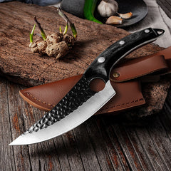 Chef Knife Forged Stainless Steel Butcher Knife Outdoor Hunting Kitchen Knife for Meat Fish Fruit Vegetable Boning Knife Cleaver