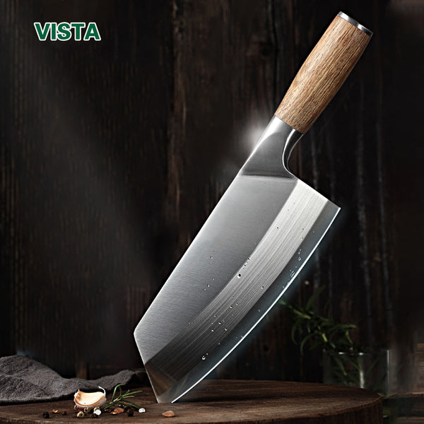 Cleaver knife Kitchen Chef Knife Stainless Steel Razor Sharp Slicing Knife Meat Chopping Knife Wood Handle Chinese butche Knife