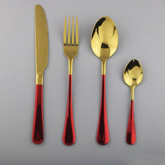 Westerm Blue Cutlery Set Dinnerware Forks Knives Spoons Tea Spoon Flatware Kitchen Dinner 18/10 Stainless Steel Tableware Set