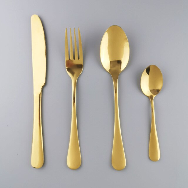Westerm Blue Cutlery Set Dinnerware Forks Knives Spoons Tea Spoon Flatware Kitchen Dinner 18/10 Stainless Steel Tableware Set
