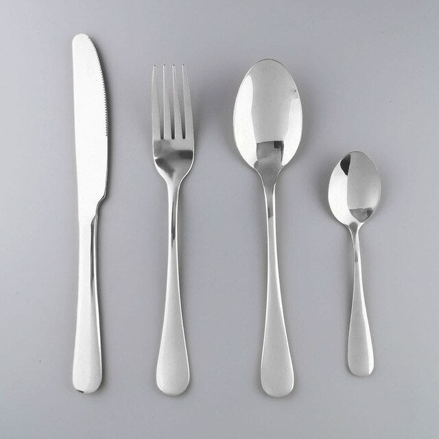 Westerm Blue Cutlery Set Dinnerware Forks Knives Spoons Tea Spoon Flatware Kitchen Dinner 18/10 Stainless Steel Tableware Set