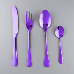 Westerm Blue Cutlery Set Dinnerware Forks Knives Spoons Tea Spoon Flatware Kitchen Dinner 18/10 Stainless Steel Tableware Set